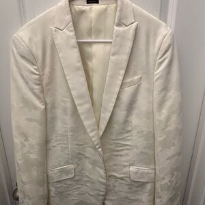 jf j.ferrar Ivory Jacquard Camouflage Blazer